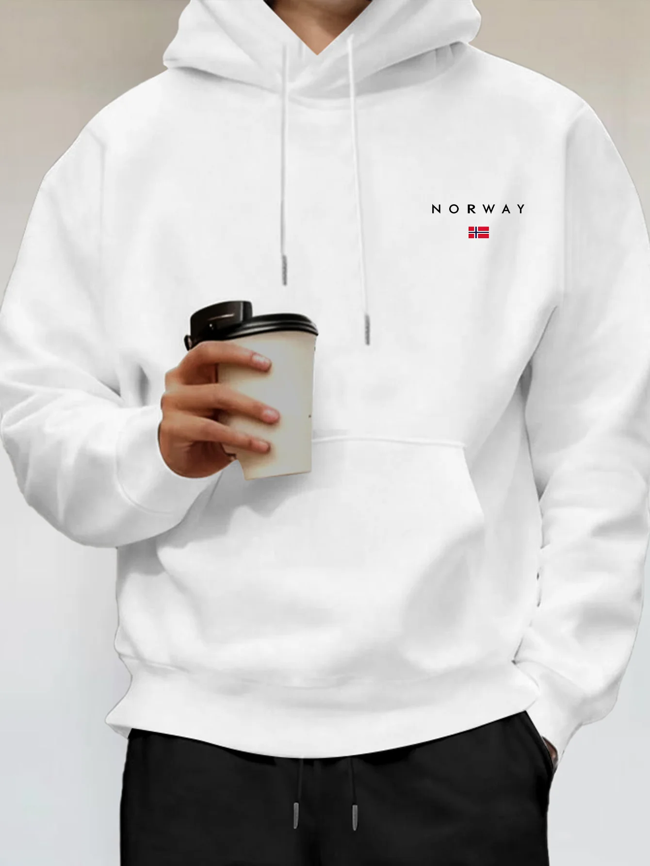 Nordic Style Relaxed Fit Hoodie, Individual Trendy Hooded Sweatshirt, Cool Street Aesthetic for Daily Outdoor Wear