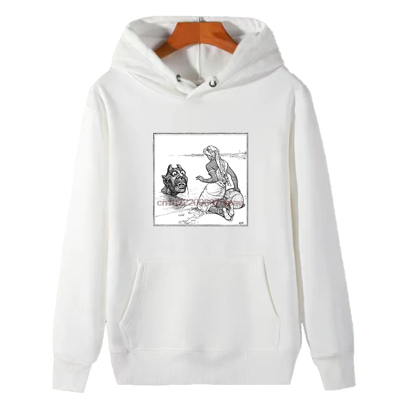 Vintage Woodcut Demon And Lady Graphic Hoodie Black Pullover Sweatshirt Kangaroo Pocket Retro Medieval Art Print Unisex Casual Streetwear Gift