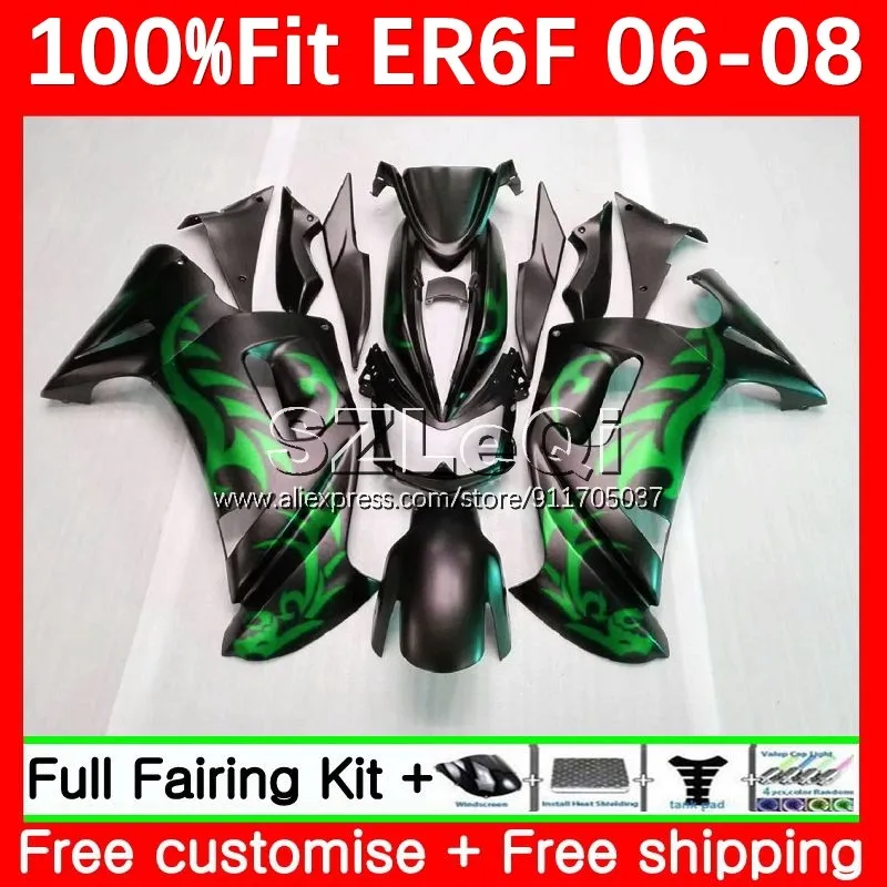 Injection Body For KAWASAKI NINJA 650R ER-6F 650 R ER 6F 6 F ER6F 06 07 08 Matte green 94No.20 ER6 F 2006 2007 2008 OEM Fairing