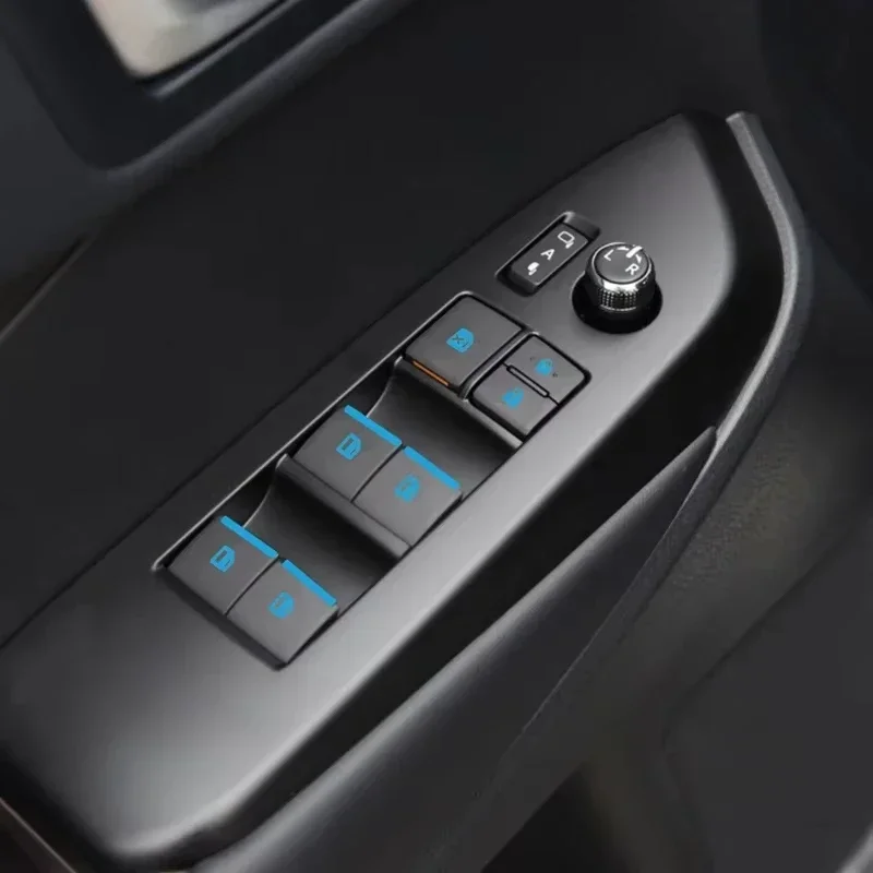 18Pcs Luminous Car Door Window Lift Button Stickers Windows Control Panel Decals Glow In Dark Interior Decor Auto Accessory