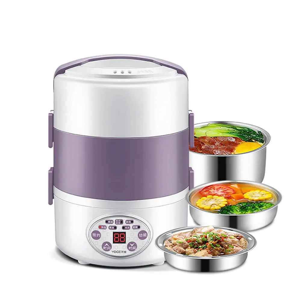 

Электрический ланч-бокс, трехслойная портативная пароварка, электрическое отопление, ланч-бокс, изоляция cocina al vapor electrica