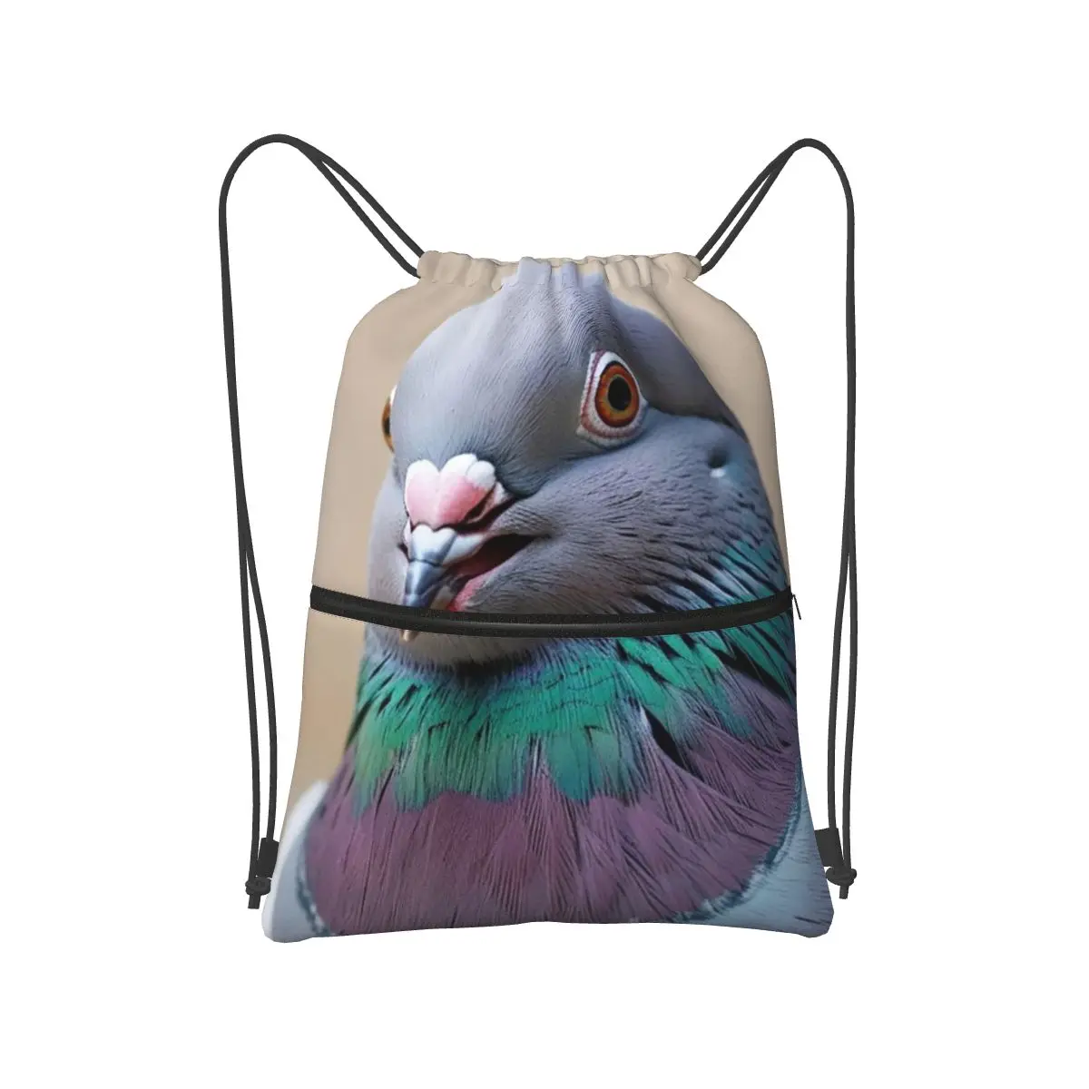Gray Pigeons Backpacks Portable Drawstring Bags Sports Bag Book Bags for Man Woman School