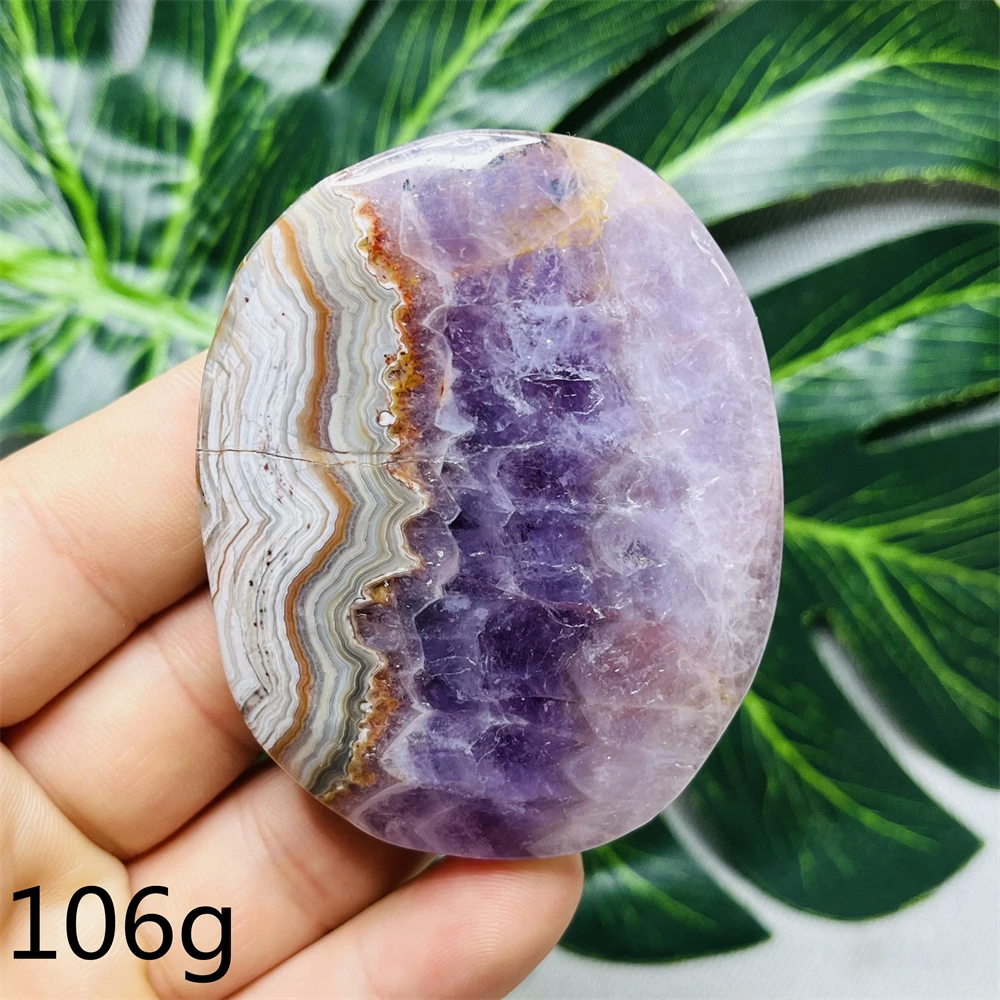 Natural Gemstone Agate Amethyst Palmstone Hand Polished Home Room Decoration Gifts Witchcraft Altar Spiritual Stone Healing