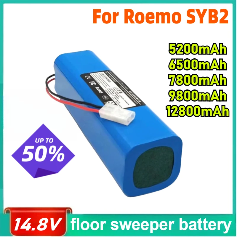 

12800mAh Rechargeable Lithium-ion Battery for Roemo SYB2 Robot Vacuum Accessory