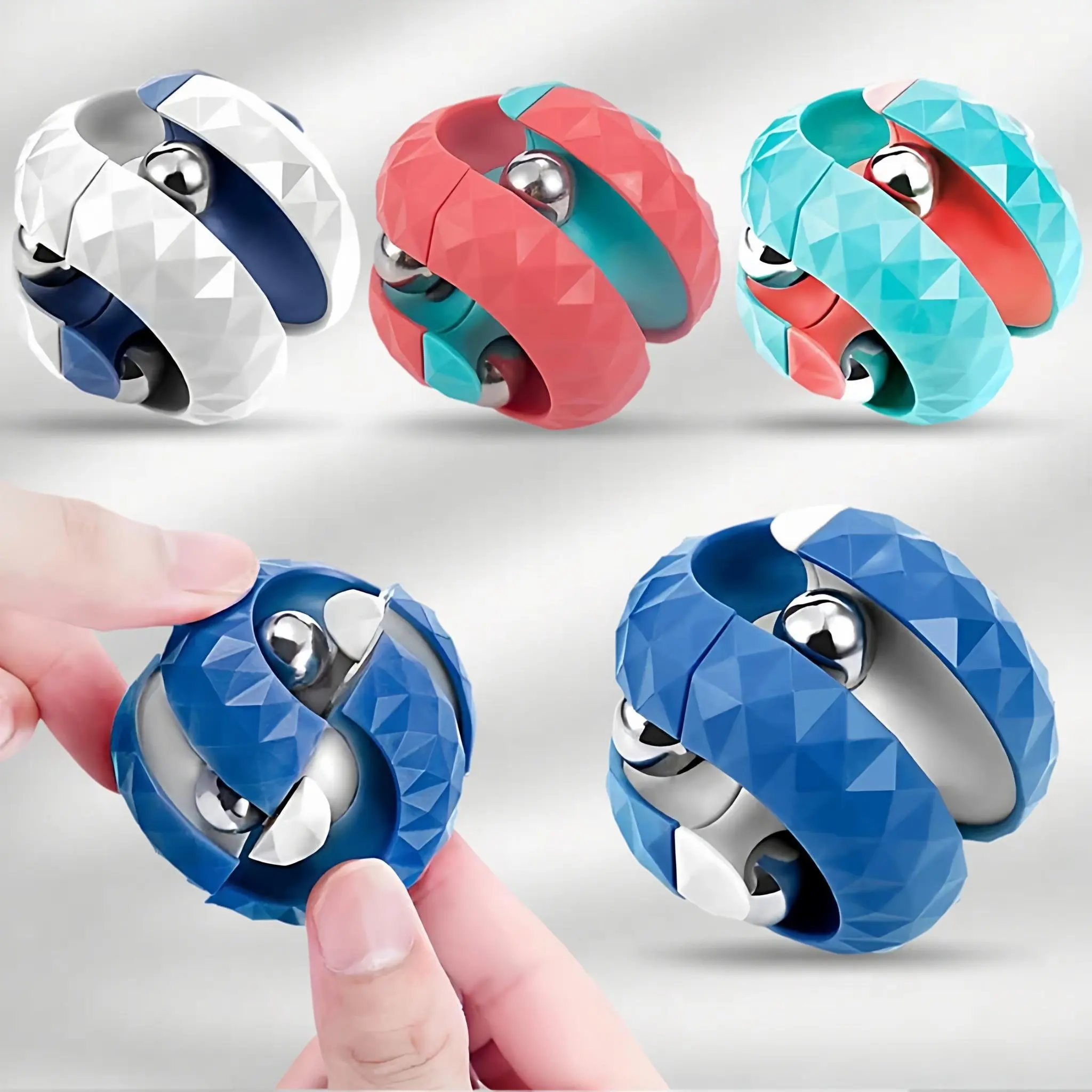 Unendlicher Flip-Track-Ball Fidget-Spielzeug Tragbarer Sensorischer Stressabbau Spaßiger Kreativer Interaktiver Würfel für Autismus Kinder & Erwachsene