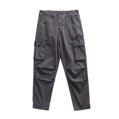 

Army Washed Casual Trousers Retro Multi-pocket Loose Tooling Straight Overalls Outdoor Trekking Camping Training Combat Pants