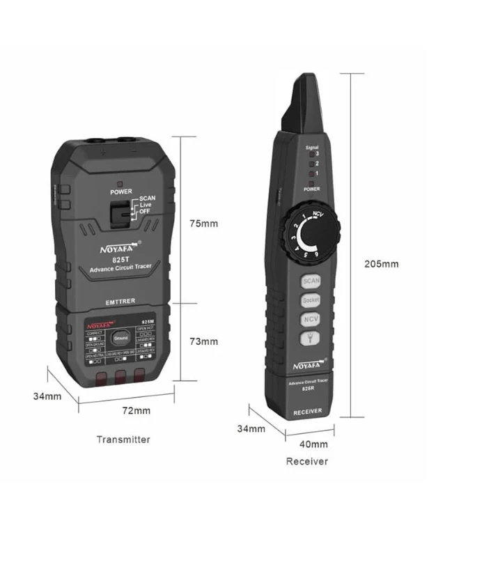 NOYAFA Cable and Network tester NF-825TMR Cable Tester LCD Display Network Cable Tracker Underground Cable Finder Wire Detector