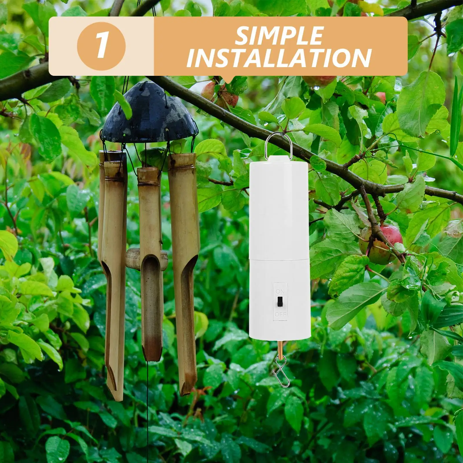 2-delige windmotor op zonne-energie, stille hangende buitentuin, windmolenaccessoires, vervanging