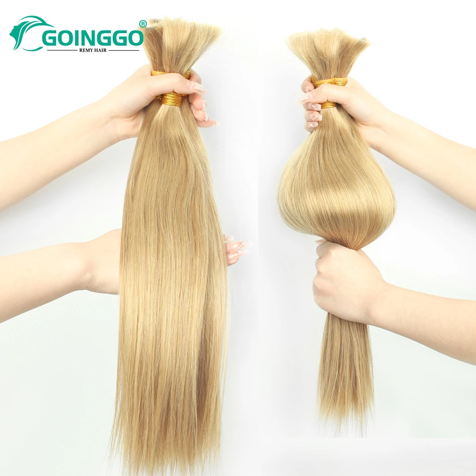ผมถักเปียสีบลอนด์สกปรกแบบเป็นมัด ไม่มีเส้นใยต่อผม ผมแท้ 100% สำหรับถักเปีย 100 กรัม ผมเรมี่แบบตรงเป็นมัด