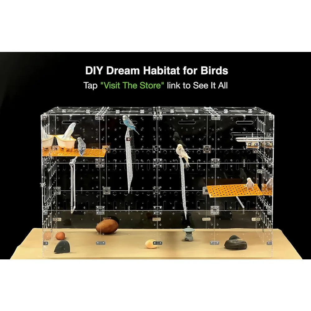 Acrylic Expandable Cage, Suitable for Birds, Totoro, and Small Animals, Required Vertical and Horizontal Space