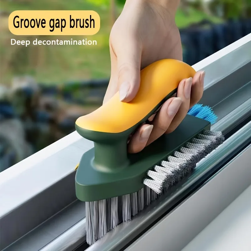 Multi Functional Gap Brush,Bathroom Brush,Wall Corner Brush,Bathroom Handheld Floor Brush,Floor Tile Three In One Cleaning Brush