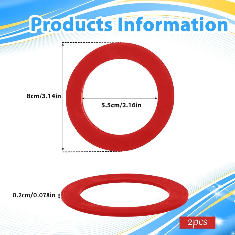 قطعتان من مانسفيلد، أجزاء حشية المرحاض من مادة السيليكون المطورة 210 و211 (أحمر) #2