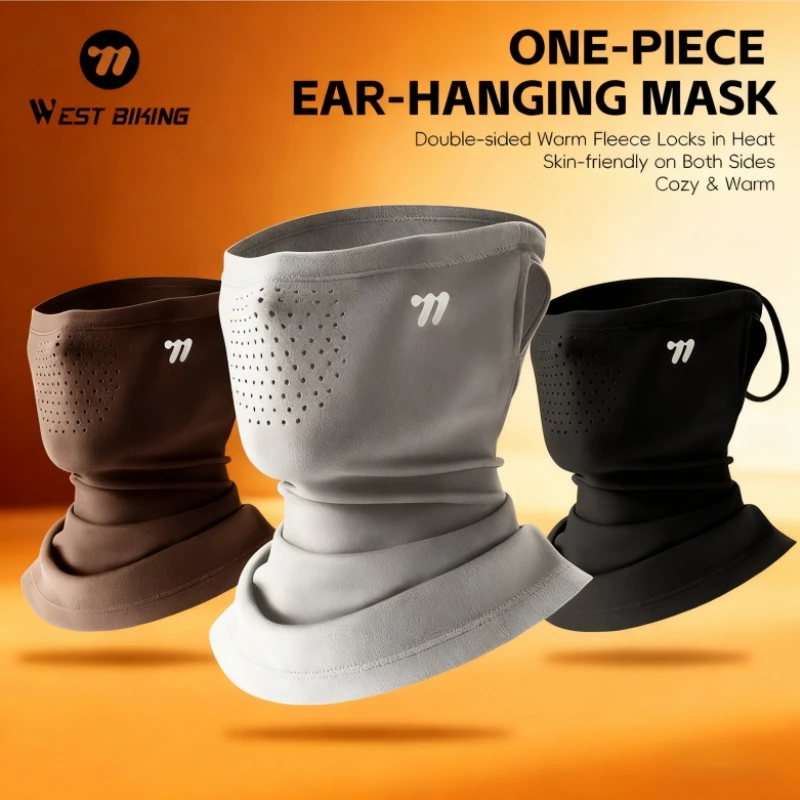 

Зимняя теплая велосипедная маска для лица WEST BIKING, ветрозащитная цельная маска для ушей, походная, кемпинговая, лыжная Балаклава, шарф, головной убор, маска