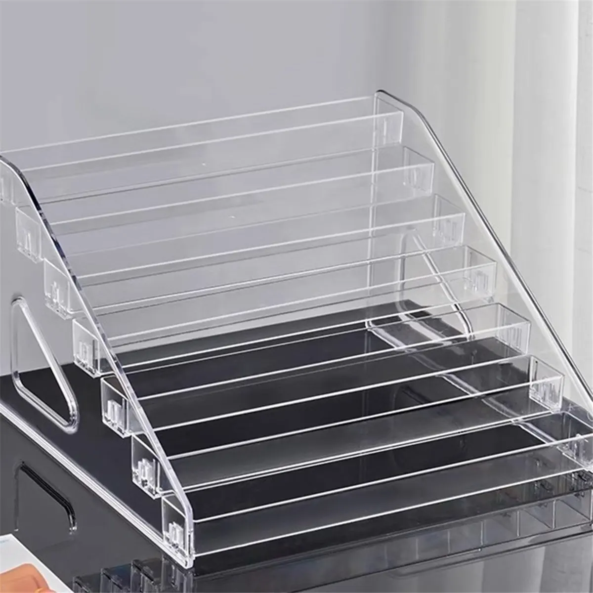 N14R Top Multi-Layer Ladder Rack Storage Rack Cosmetic Lipstick Display Rack Transparent Storage Box