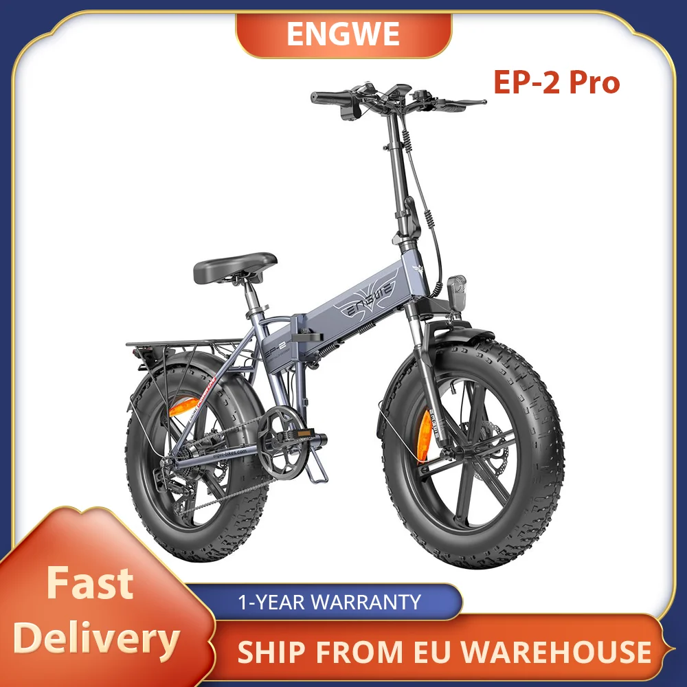 Engwe EP-2 Pro Electric Bike 250W Poweful Moter Folding Fat Tire Ebike 13Ah 35km/h Max Speed 100km Max Range 20*4.0