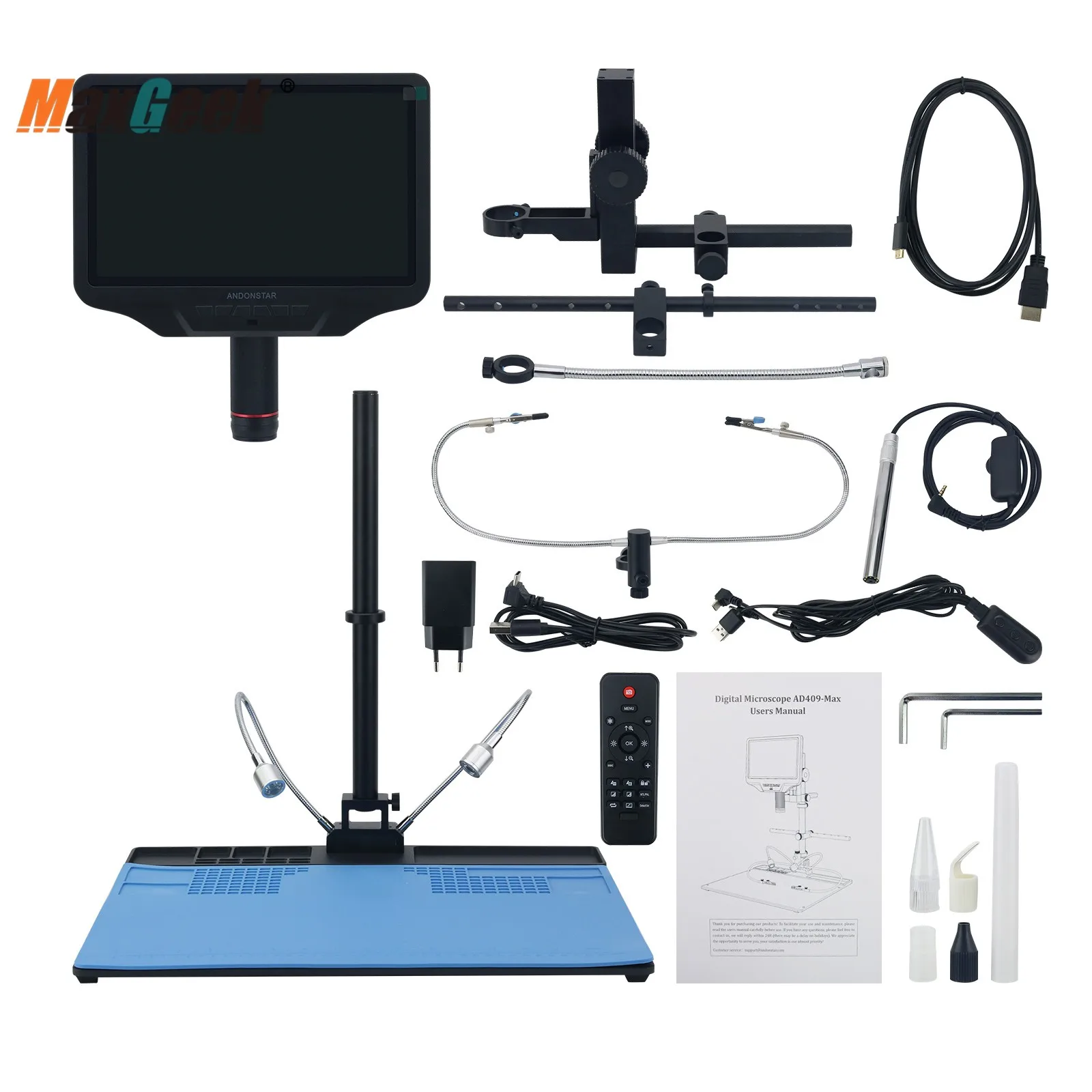 Maxgeek Andonstar AD409-MAX-ES WiFi Microscope High Quality Digital Microscope with Endoscope for PCB Repair and Maintenance