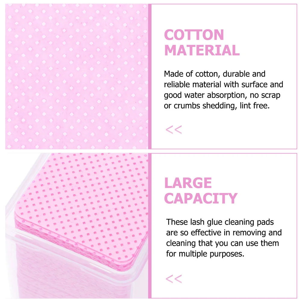 200 Pcs Eyelash Cleaning Pads Residue Removing Glue Wipes Grafting Supply Bottle Accessory Practical Remover Wiper Cotton