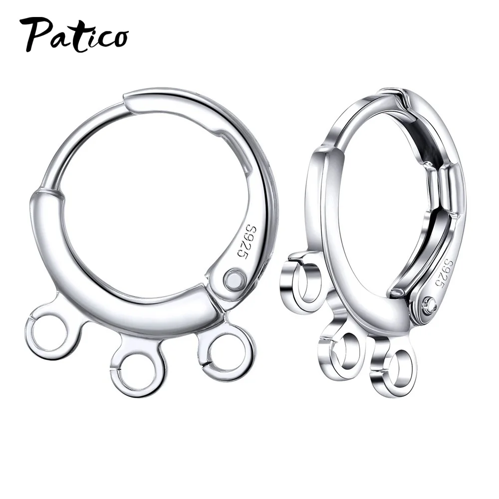 DIY Jewelry Accessories 925 Sterling Silver Earrings Hoop Earrings Ear Hook Accessories Handmade 12mm Wholesale 5 Pair/lot