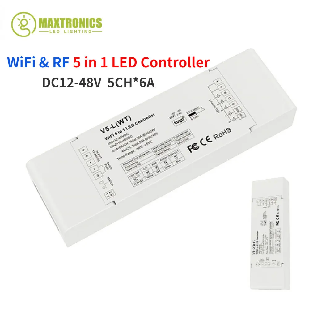 skydance controlador de faixa led aplicativo tuya cor unica 1248v dc 24g wifi e rf em a rgbrgbwrgbcct faixa led a 01