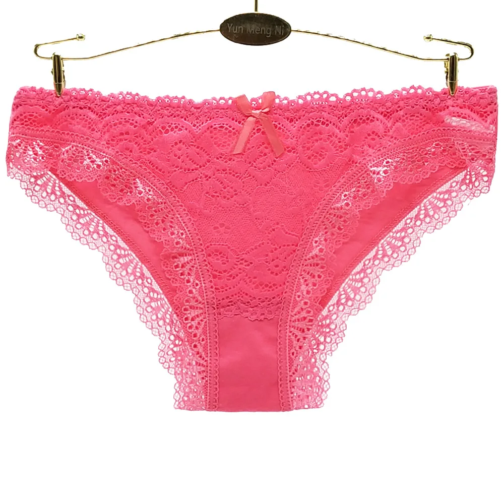 Ropa interior Sexy de algodón para mujer, bragas Hipster de cintura baja con encaje frontal, 5 uds./Set