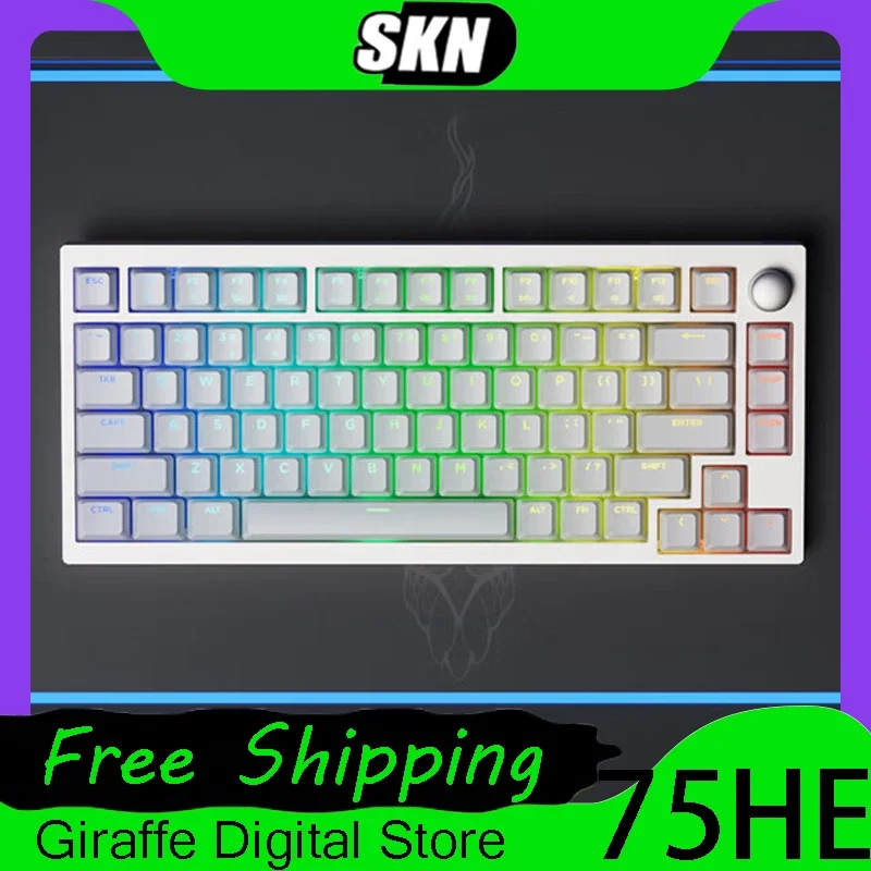 Skn Qingniao 75he Magnetic Switch Mechanical Keyboard Aluminum Alloy RAPID TRIGGER Wireless Gaming Keyboard PC Gamer Accessories