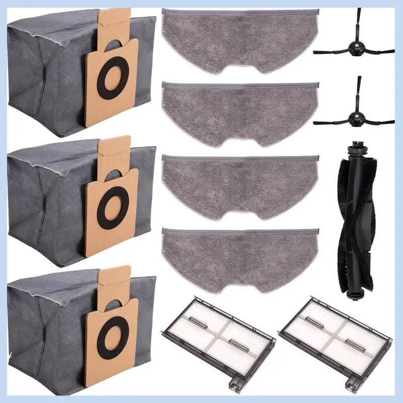 EAS-For Eufy X8 Pro روبوت استبدال أجزاء فرشاة الأسطوانة الرئيسية فلتر Hepa ممسحة وسادة القماش كيس لجميع الغبار الملحقات