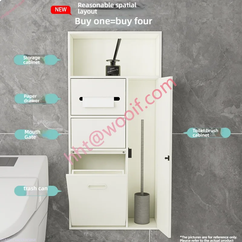 Нишевая встраиваемая полка из нержавеющей стали с мусорным баком, металлический настенный шкаф для туалета и ванной комнаты