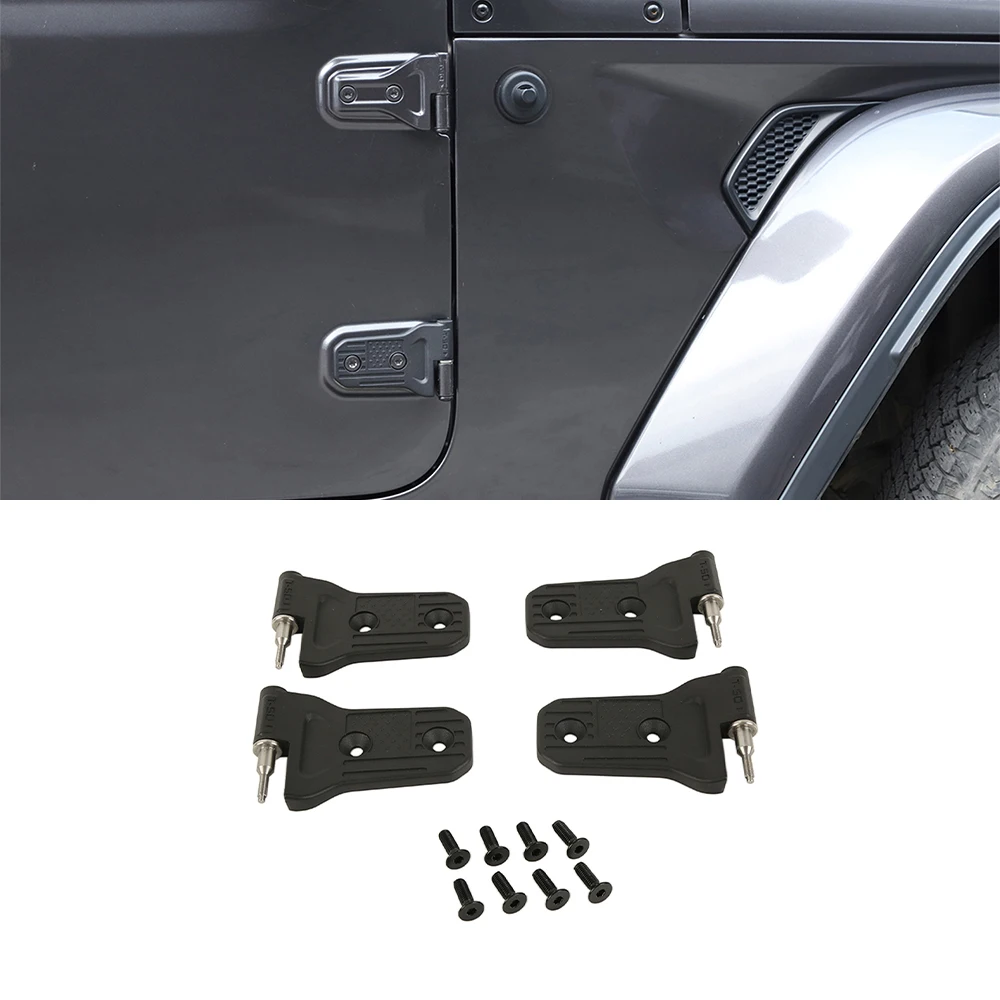 

for Jeep Wrangler JL for Gladiator JT 2018-2024 2-Doors Car Exterior Front Rear Door Hinge Replacement Parts Metal Black