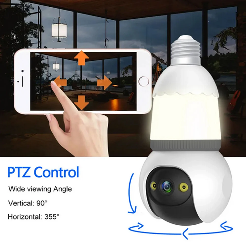 Tuya IP Camera 5MP Light Bulb WiFi Home Security Smart Life APP Security 1080P CCTV Bulb Camera