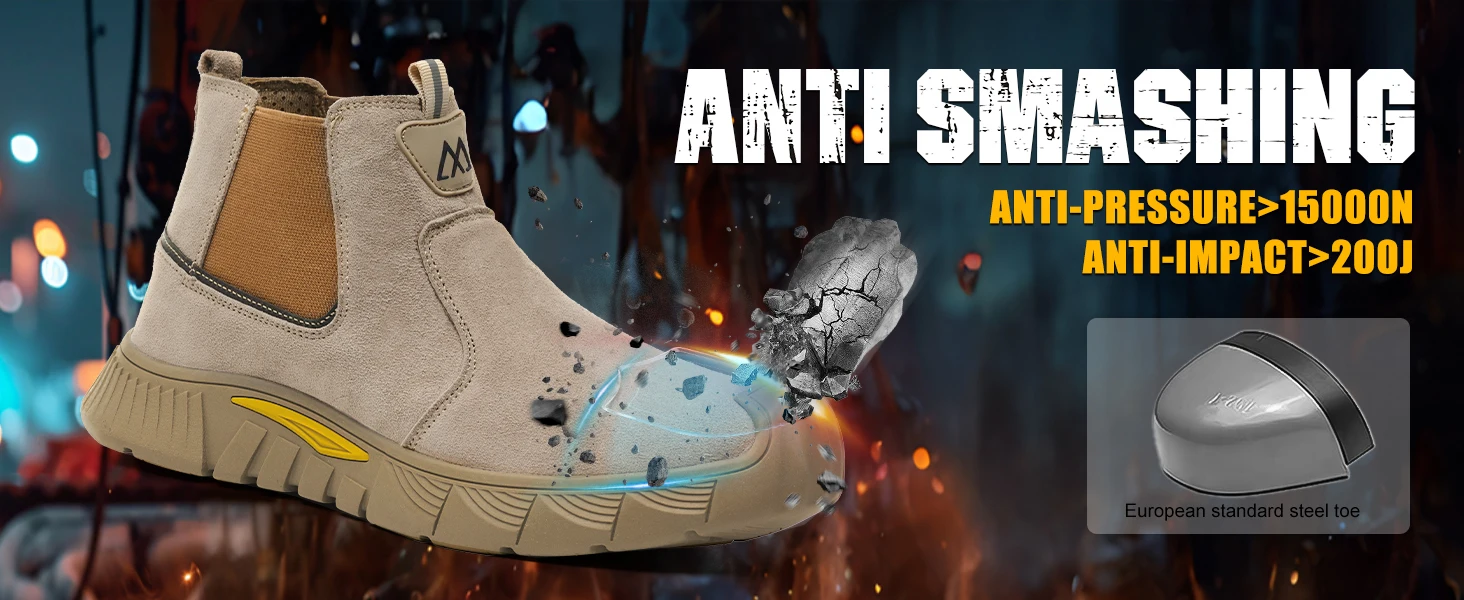 Fabrikqualität Herren-Sicherheitsschuhe Komfortable Herren-Arbeitsschuhe Unzerstörbare Durchstichsichere Leichte Outdoor-Arbeitsstiefel – Detail 5