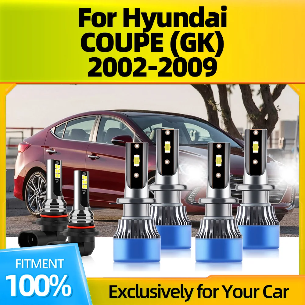 

2/6Pcs LED Car Headlight Bulbs Auto Lamps Fog Lights 12V 6000K For Hyundai COUPE (GK) 2002 2003 2004 2005 2006 2007 2008 2009