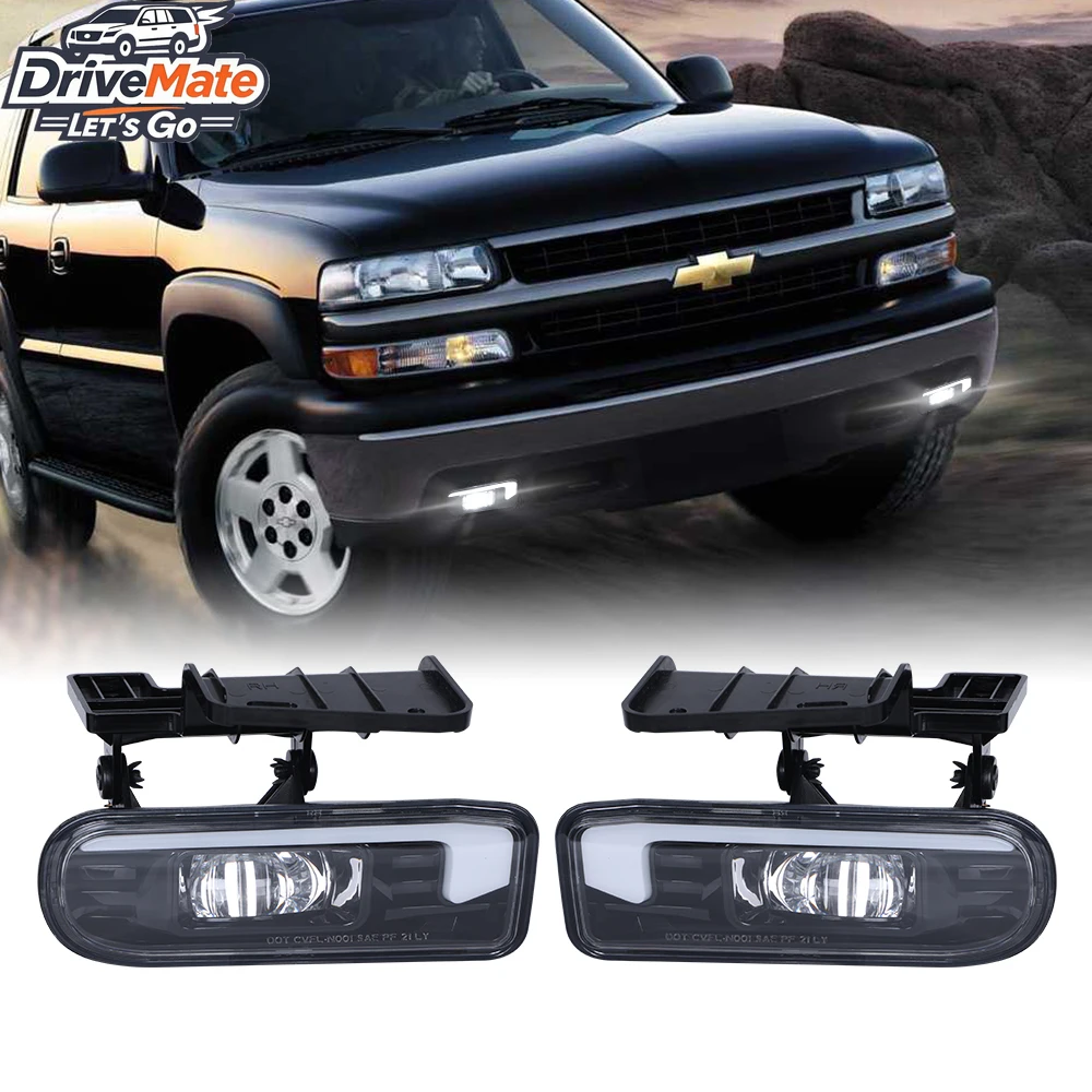

Accesorios Para Autos Яркие противотуманные фары дальнего света с DRL/оборотном для Chevy Silverado Suburban 1500 2500, аксессуары