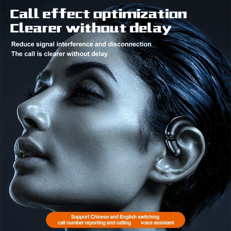 Wireless Earhook Headphones M520 Bone Conduction Headset BT5.2 Long Time Noise Reduction Lightweight Design Sweatproof image 5