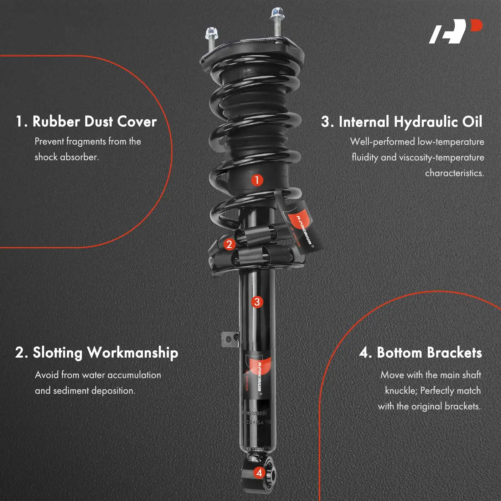 A-Premium Pair Front Left & Right Complete Strut & Coil Spring Assembly for Lexus IS300 2002-2005