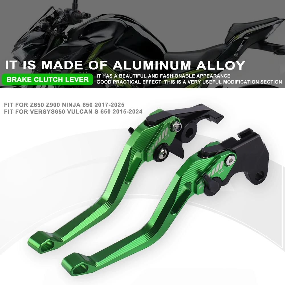 Ajuste para KAWASAKI Z650 Z900 NINJA 650 2017-2025 VERSYS650 VULCAN S 650 2015-2024 palancas de embrague de freno con mango plegable 5D para motocicleta