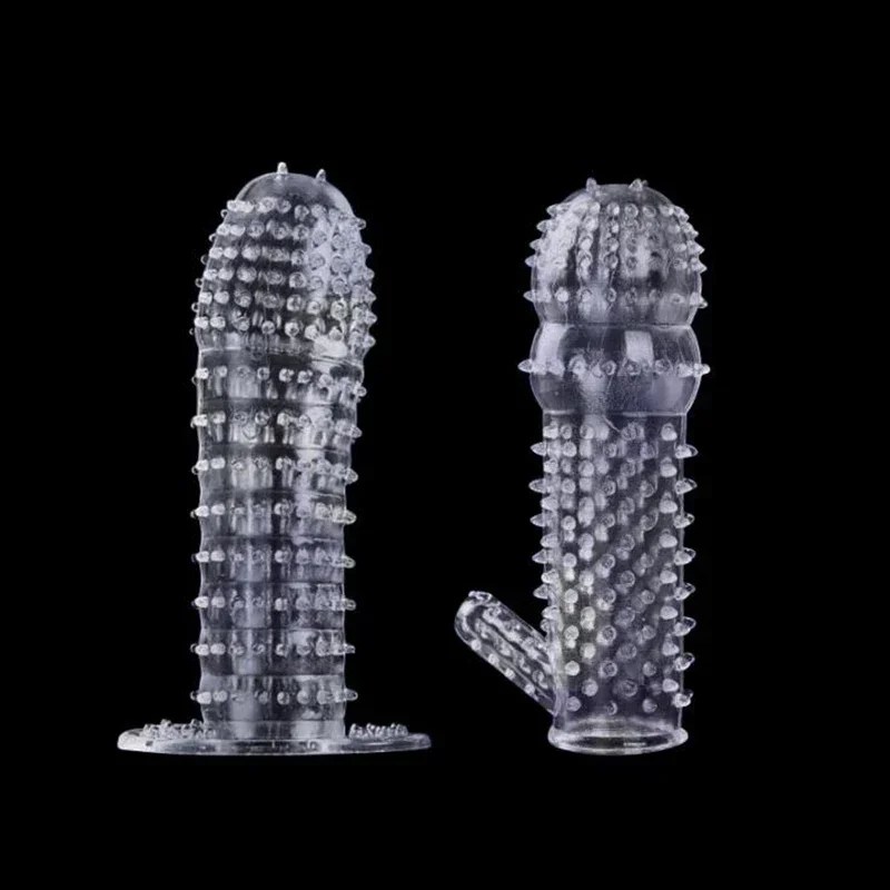 Reusable Condom Penis Extender Sleeve Screw Thread Cock Ring Dildo Sheath Condoms Delay Ejaculation Sex Toys for Men