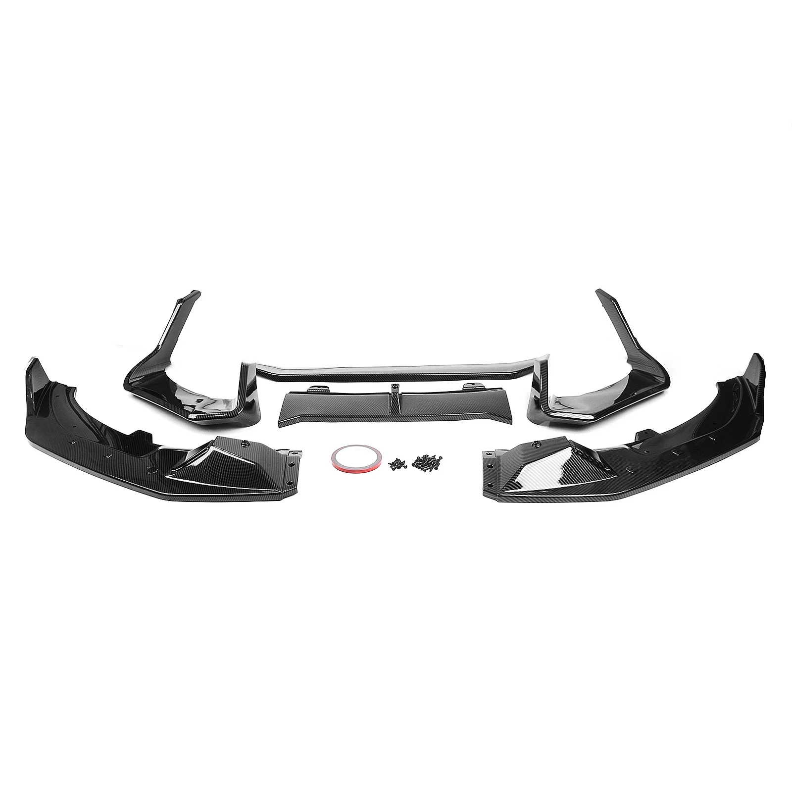 For KIA Stinger GT AD 2018-2023 Matte/Gloss Black/Carbon Fiber Look Front Bumper Spoiler Lip Air Vent Side Cover Splitter Canard