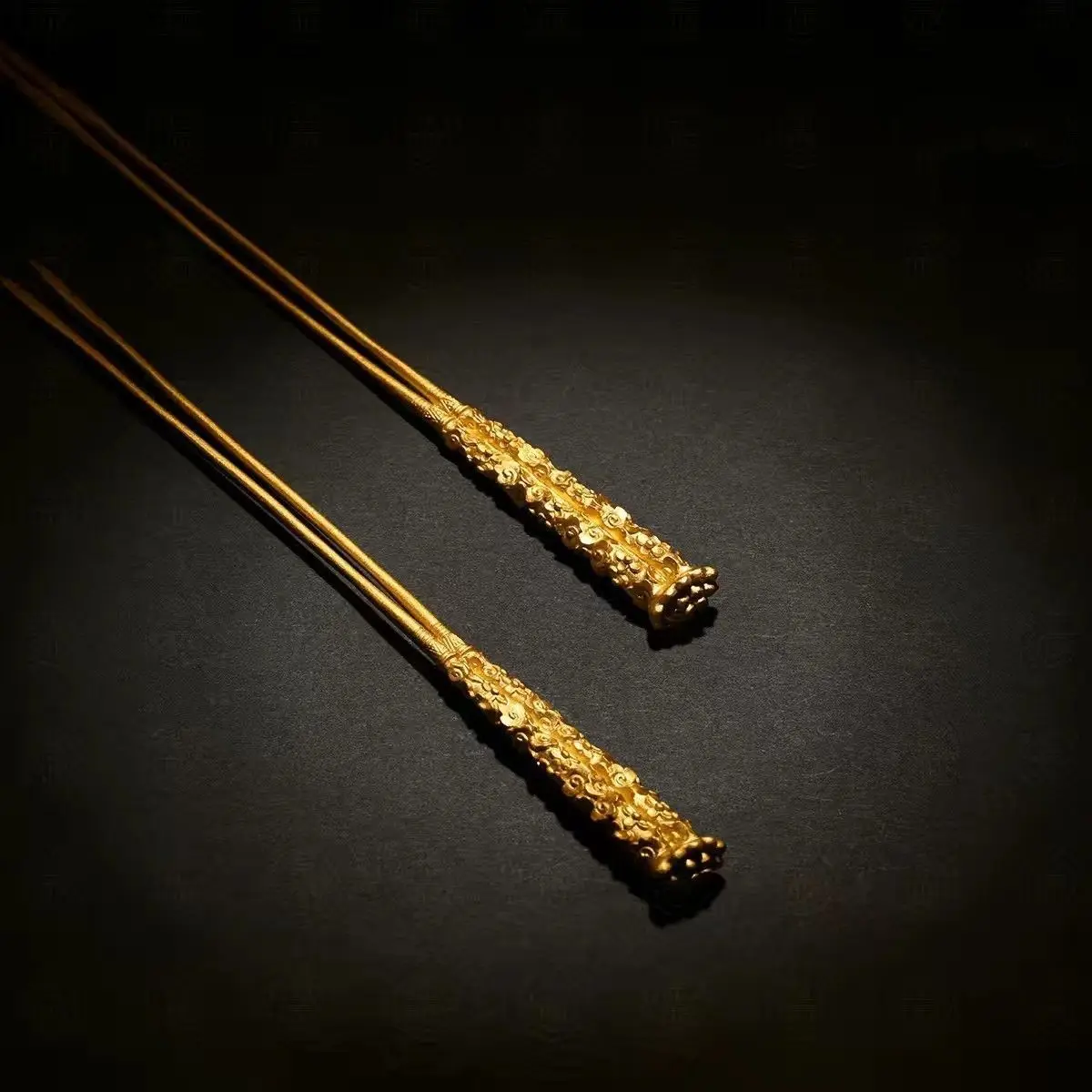 Gold-plated Restoration Song Dynasty Flower Tube Hairpin Vintage Hanfu Classical Hair Poon Hairpin