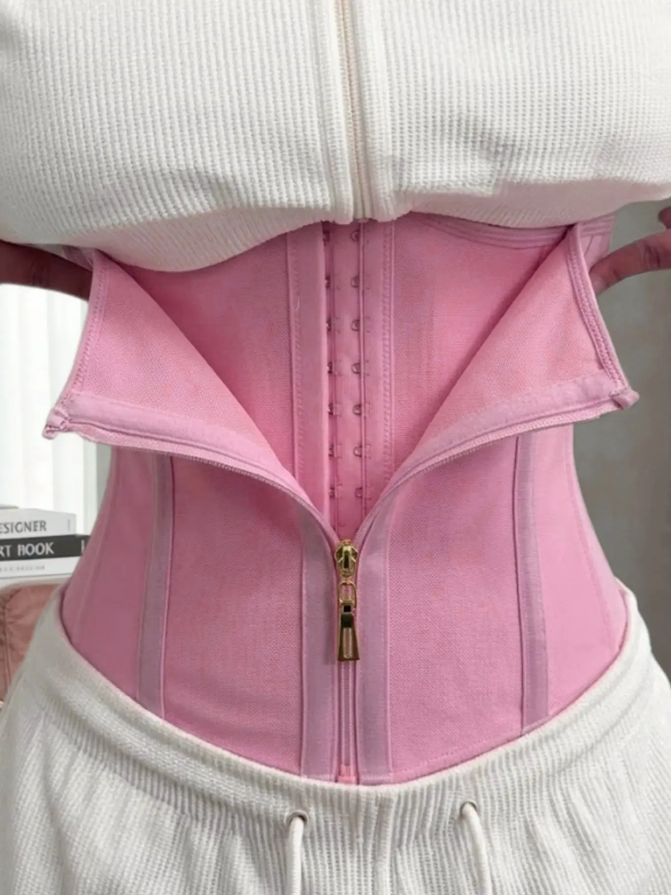 Waist Trainer for Women Front Zipper Tummy Control Corset Slimming Body Shaper Postpartum Waist Cincher Weight Loss Shaping Gird