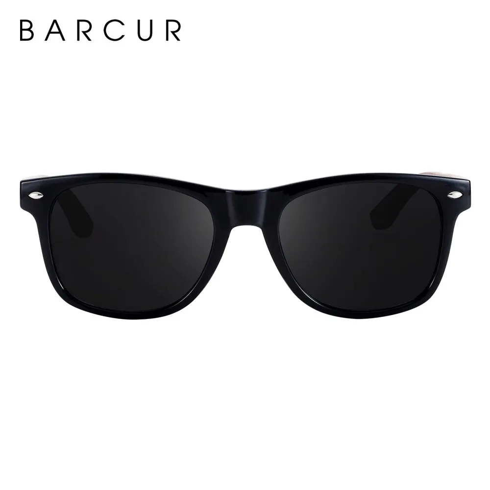 BARCUR Natural Wooden Sunglasses Polarized Mens Sun Glasses Black Walnut Eyewear UV400 Protection image 5