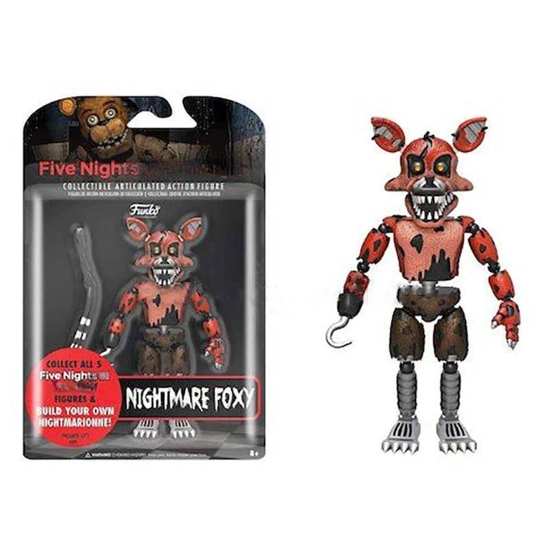 14CM FNAF Figures Nightmare Freddy Bonnie Foxy Chica Action Figure Movable Blacklight Freddy Frostbe PVC Model Collection Toys