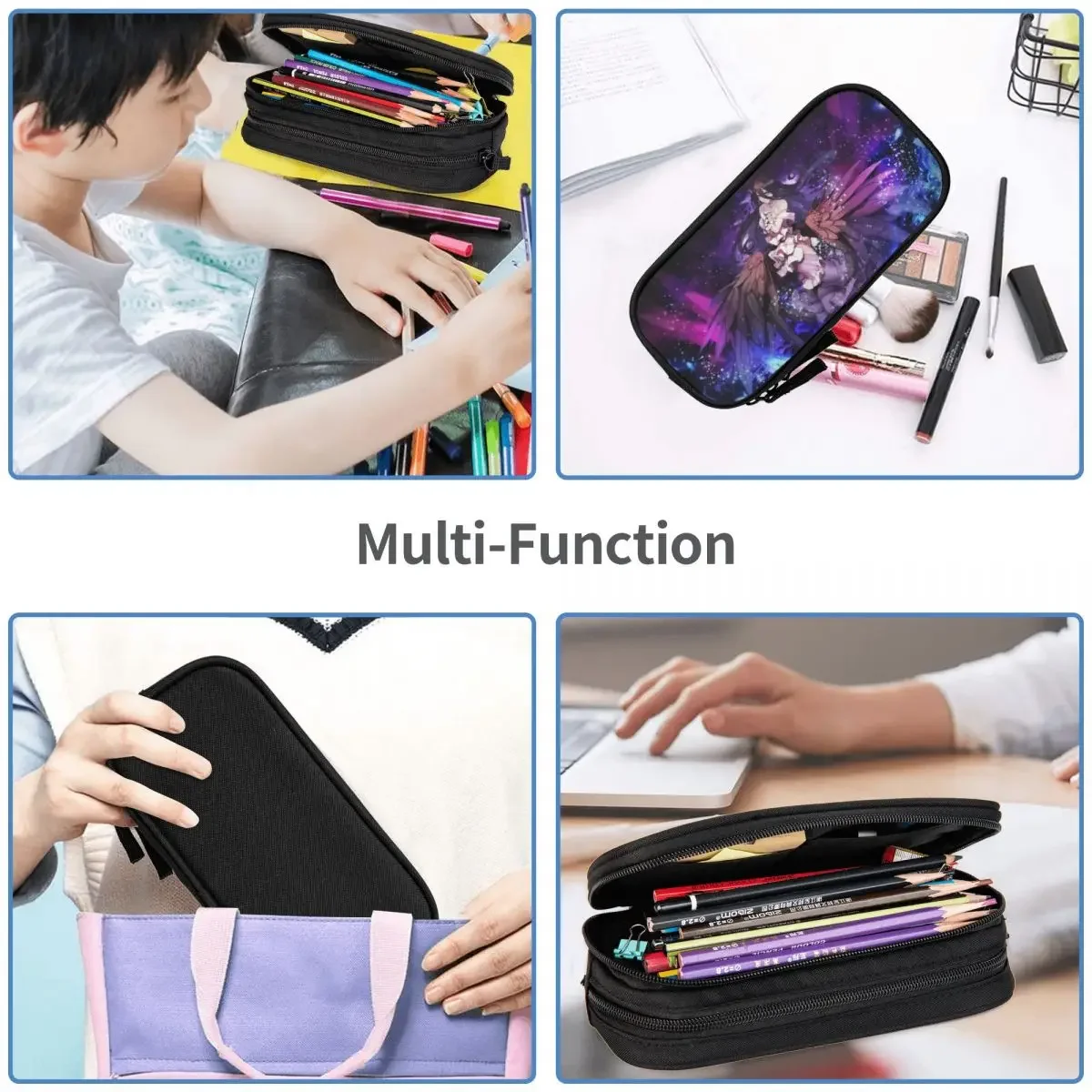 Anime OVERLORD Big Capacity Pencil Pen Case Office College School Large Storage Bag Pouch Holder Box Organizer