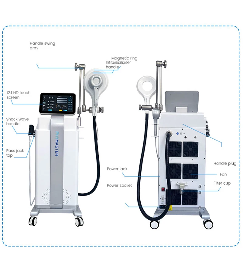 Dispositivo profissional de terapia por ondas de choque de magnetoterapia EMTT para centros de fisioterapia, cuidados com a dor e reabilitação