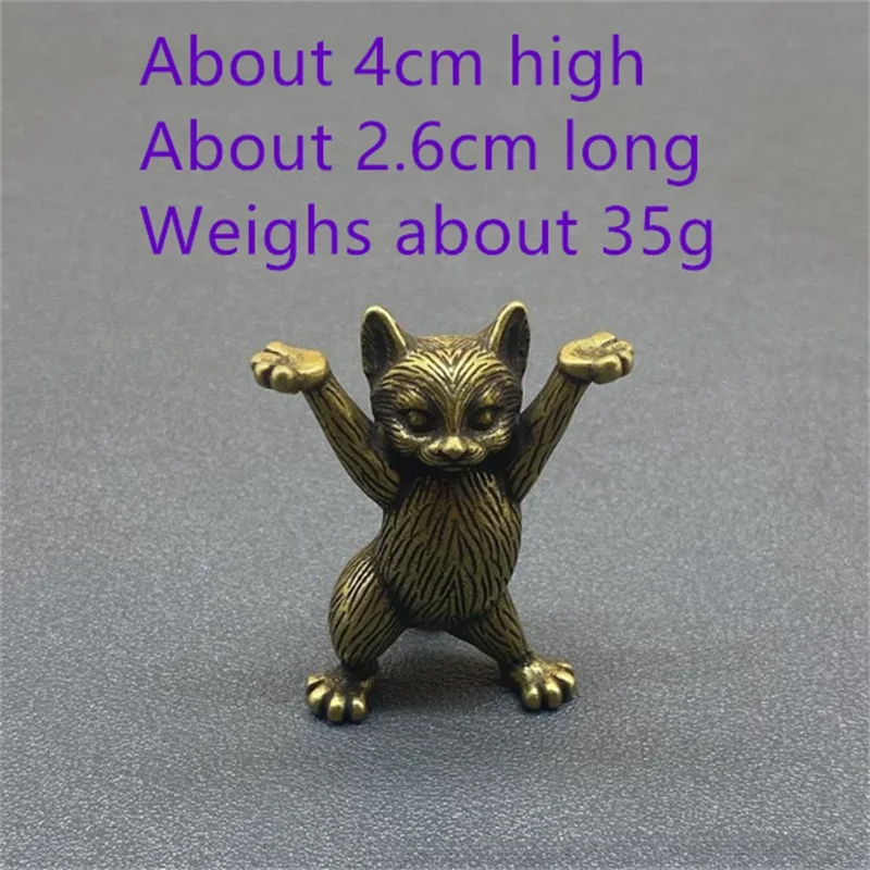 

Little Fairy/ Retro Brass Mini Lucky Cat Miniature Animal Tea Pet Home Furnishings Office Decorations Crafts Accessories Gifts