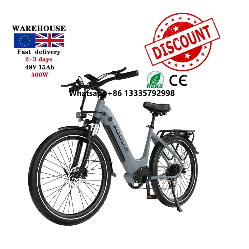 

KOOLUX X2 48 В 500 Вт 15 Ач 26*1,95 дюйма Kenda Шины Городской электровелосипед Гидравлические тормоза Электрический велосипед Городской склад ЕС Великобритании для взрослых