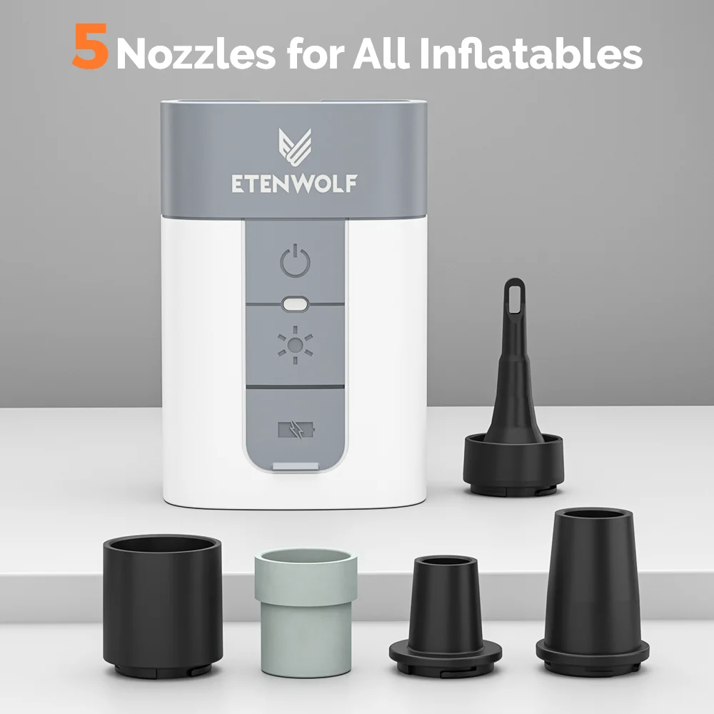 ETENWOLF AIR 5 PRO Elektrische Luftpumpe 720 LPM 4X Quick 10400 mAh Aufblasgerät & Entleerungsgerät Tragbare Luftpumpe für Pool-Schwimmkörper – Detail 9