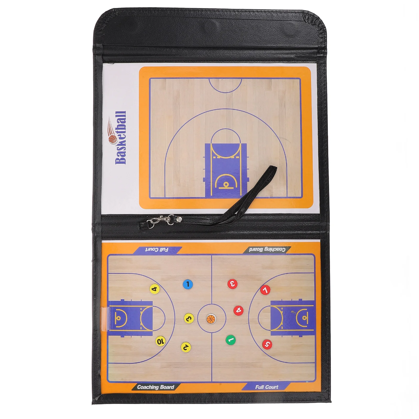 

-Складная баскетбольная тренерская доска, складной прочный спортивный буфер обмена из искусственной кожи для тренировочных матчей, стратегической демонстрации