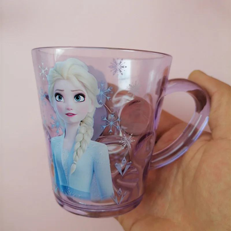 Disney Cartoon Cup with Handgrip Princess Children\'s Mouthwash Cold Drink  Coke Cup Party Drink Cup 260ML Boy Girl Gift