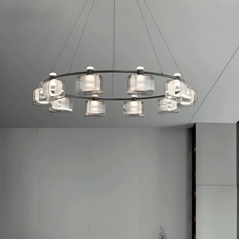 

AiPaiTe Italian minimalist restaurant chandelier modern living room bar Scandinavian LED glass round / strip light