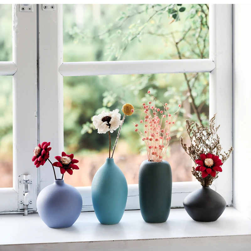 Ceramic Vase Living Room Wine Cabinet Flower Arrangement Dry Flower Decoration Flower Device